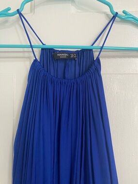 Mango Women's Royal Blue Spaghetti Strap Dress